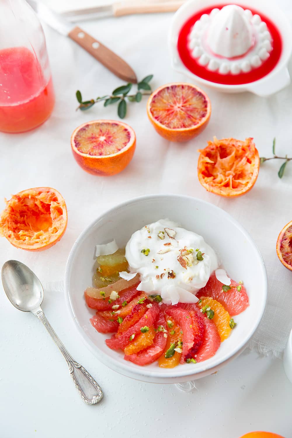 Salade d'agrumes et chantilly au yaourt