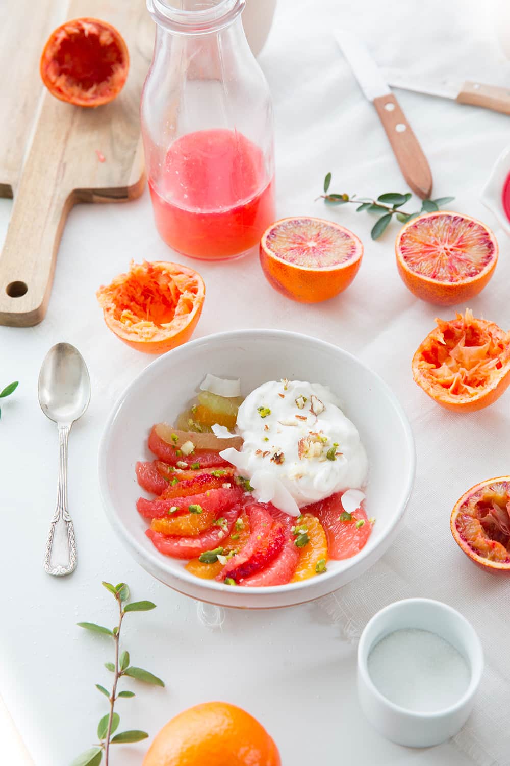 Salade d'agrumes et chantilly au yaourt